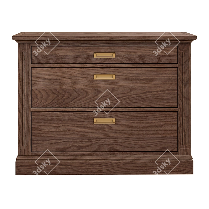 Elegant Vyzha Nightstand Oak 3D model image 6