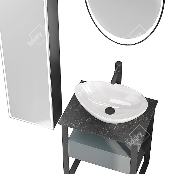 DIWO Elista 60 Anthracite Vanity Set 3D model image 3