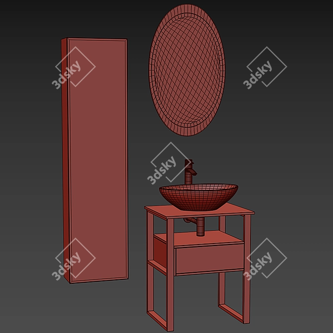 DIWO Elista 60 Anthracite Vanity Set 3D model image 4