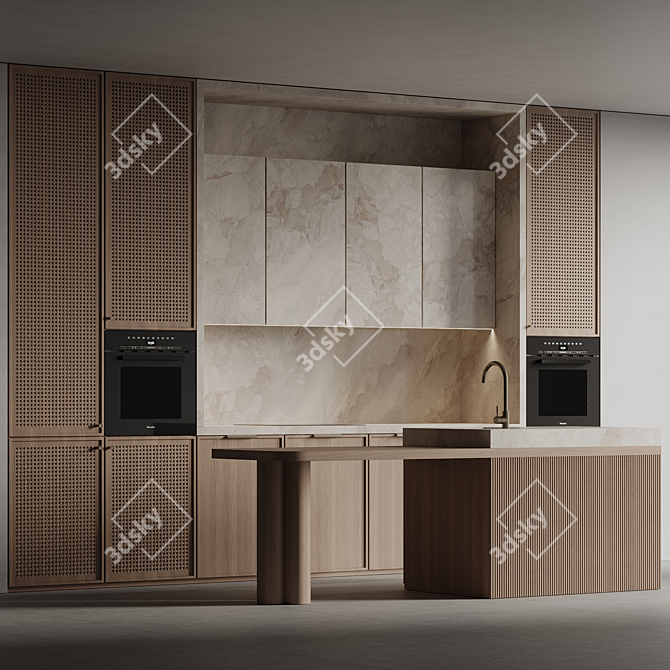  Rustic Kitchen 3D Model 3D model image 1