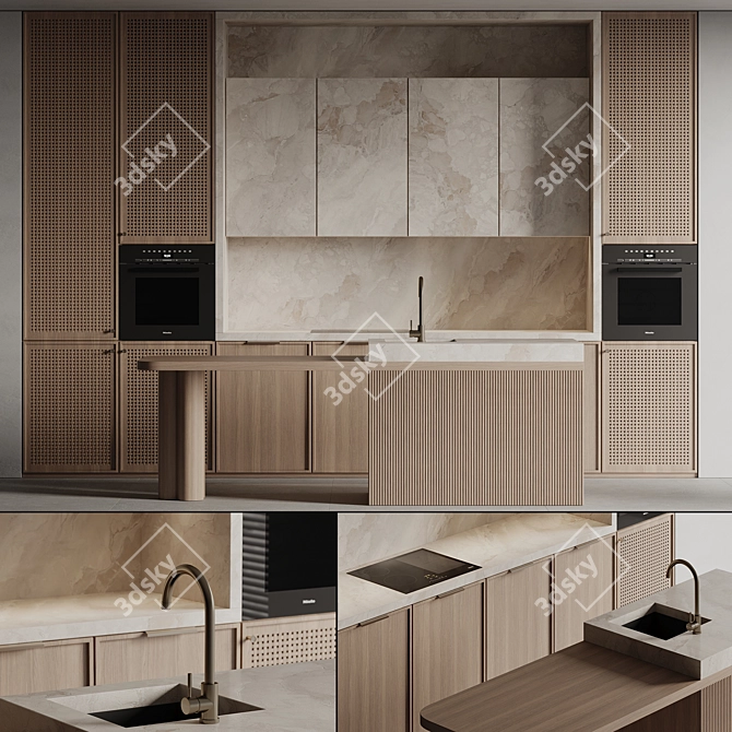  Rustic Kitchen 3D Model 3D model image 2