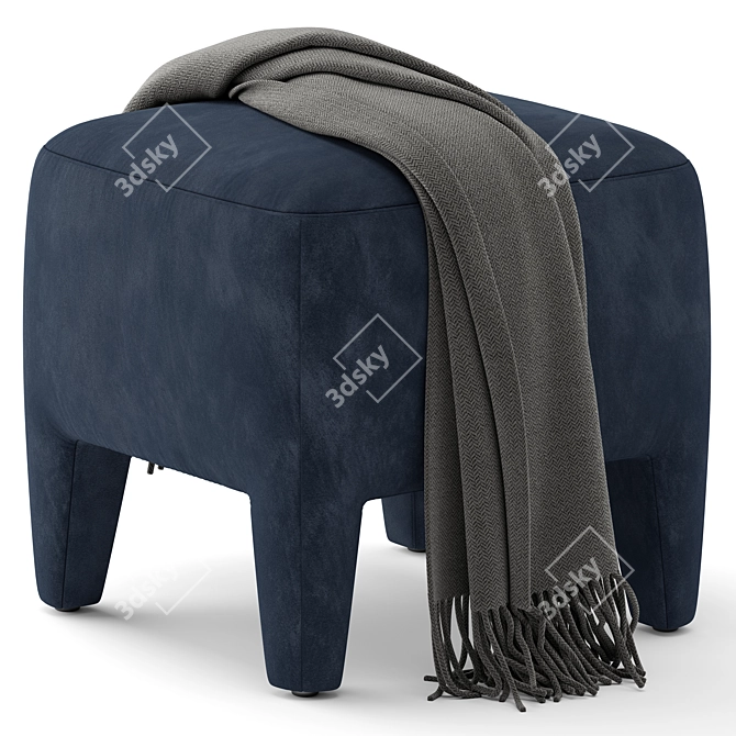Elegant Turner Ottoman with Metal 3D model image 3