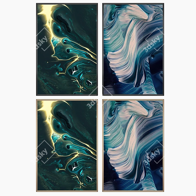 Decor Set with Frames Options 3D model image 2