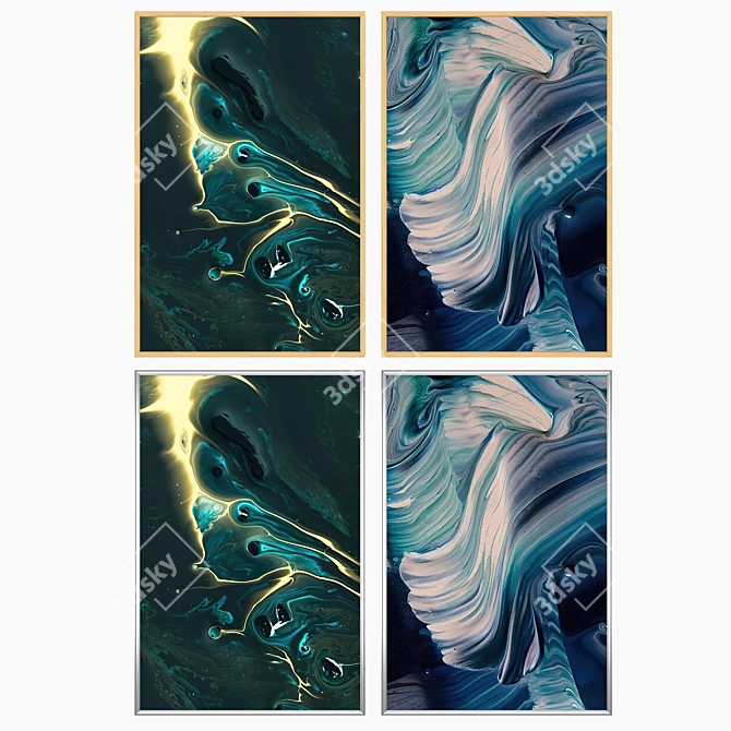 Decor Set with Frames Options 3D model image 3