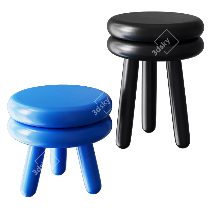 Minimalist Pluma Stool Design 3D model image 1