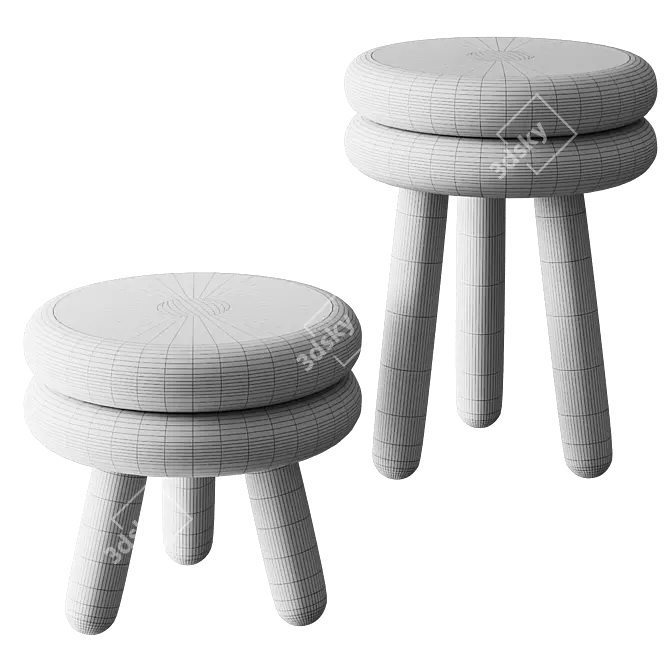 Minimalist Pluma Stool Design 3D model image 2