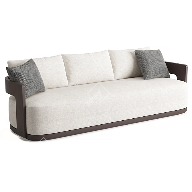 Luxe Aluminum Bronte Sofa 3D model image 2