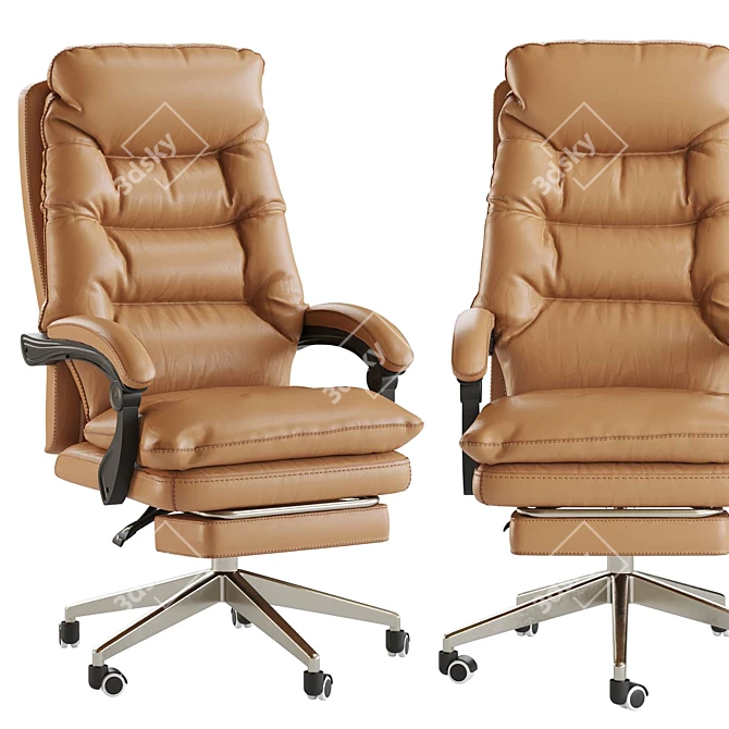 Ergonomic Leather Office Chair 3D model image 1