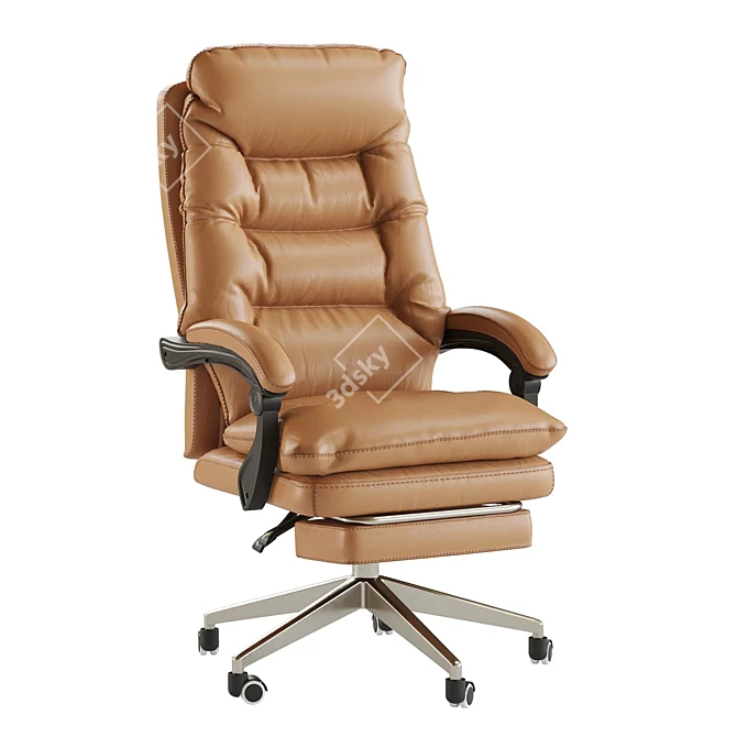 Ergonomic Leather Office Chair 3D model image 2