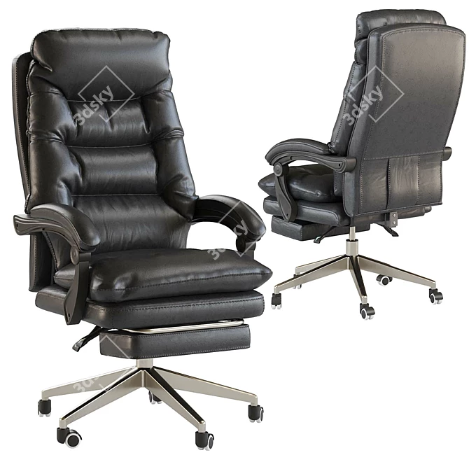 Ergonomic Leather Office Chair 3D model image 3