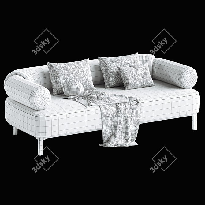 Modern Bouclé Fabric Sofa Design 3D model image 7