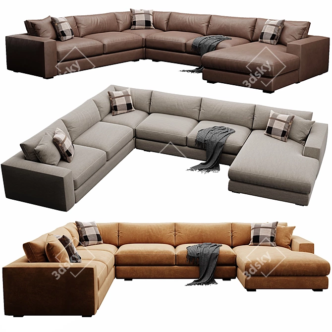 Coastal Chic Modular Sofa Set 3D model image 6