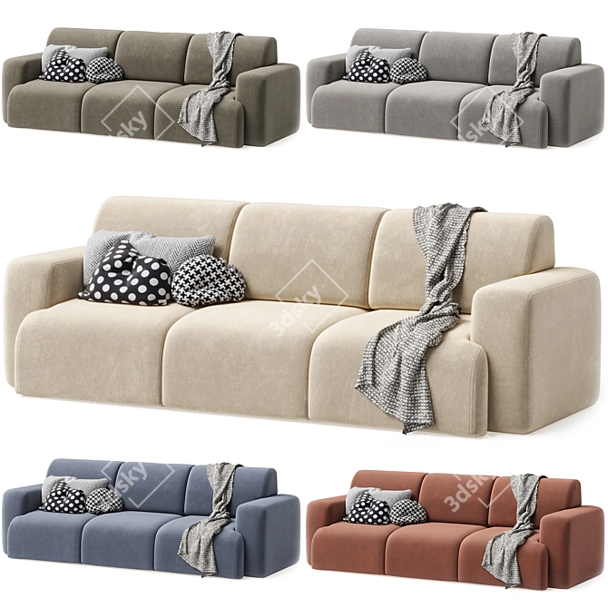 Bonent Velvet Sofa Set 3D model image 1