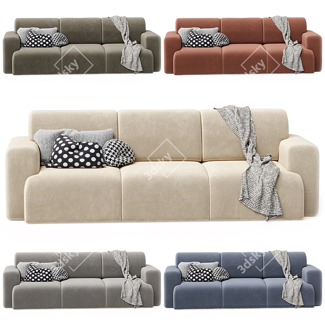 Bonent Velvet Sofa Set 3D model image 4