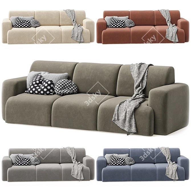 Bonent Velvet Sofa Set 3D model image 5