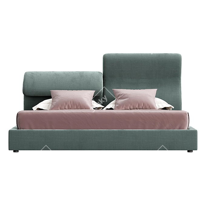 Trinity Bed 160x200 Antracite Gray 3D model image 3