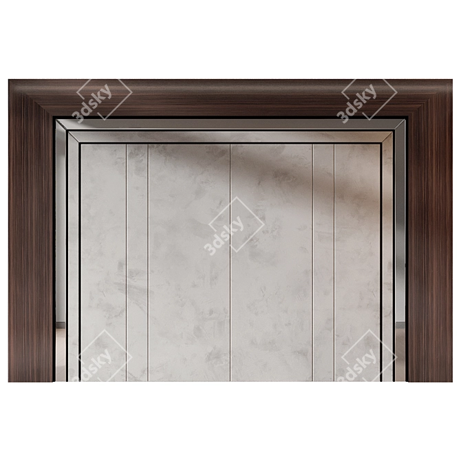 Elegance set 355 wood fabric 3D model image 3