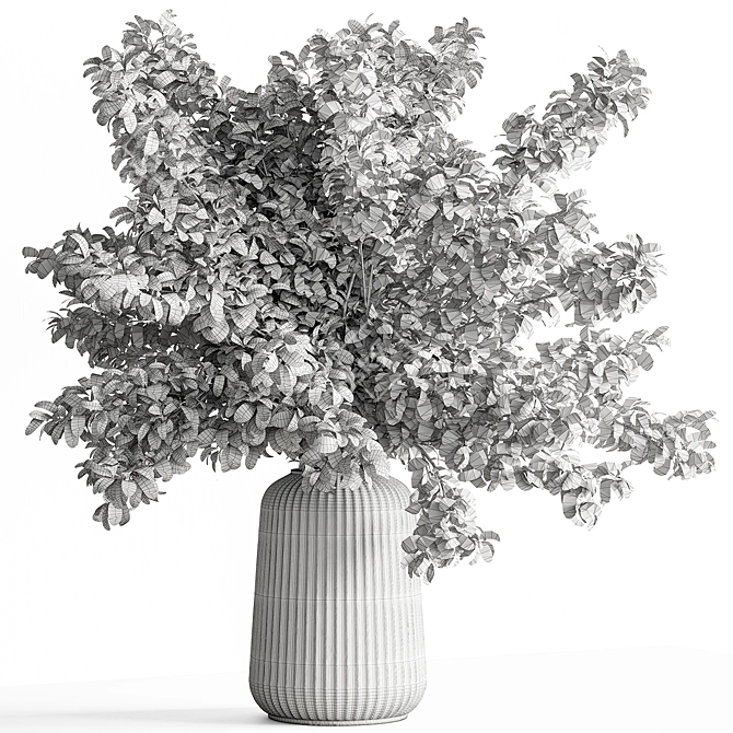 Rustic Green Branch Bouquet 3D model image 4