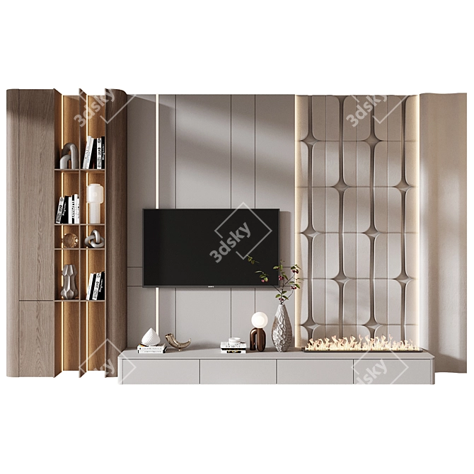  Modern TV Wall Decor Shelf 3D model image 1