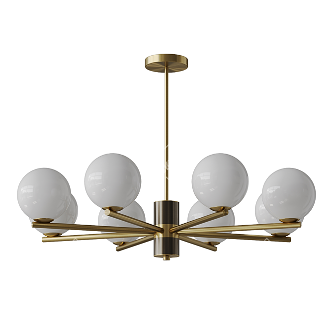 Modern Glass Orb Chandelier Lamp 3D model image 1