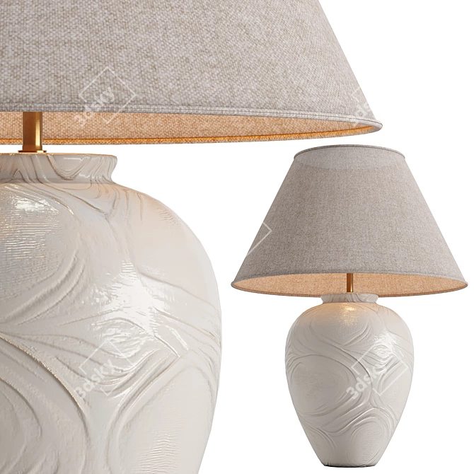 Luxury White Gold Table Lamp 3D model image 9