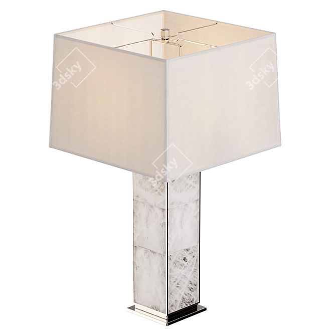 Quartz Panel Brass Bedside Lamp 3D model image 2