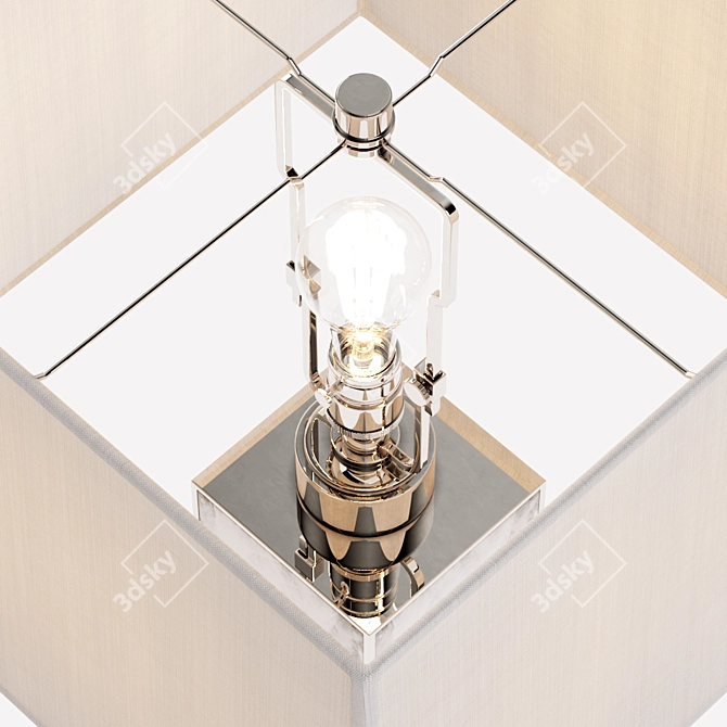 Quartz Panel Brass Bedside Lamp 3D model image 3