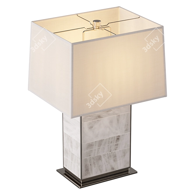 Quartz Panel Brass Bedside Lamp 3D model image 4
