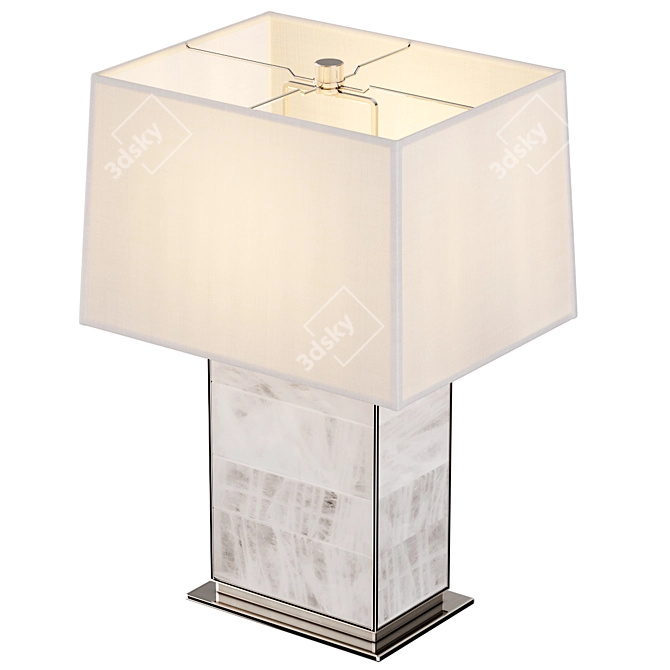 Quartz Panel Brass Bedside Lamp 3D model image 8