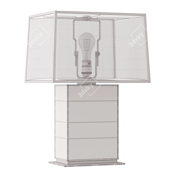 Quartz Panel Brass Bedside Lamp 3D model image 12