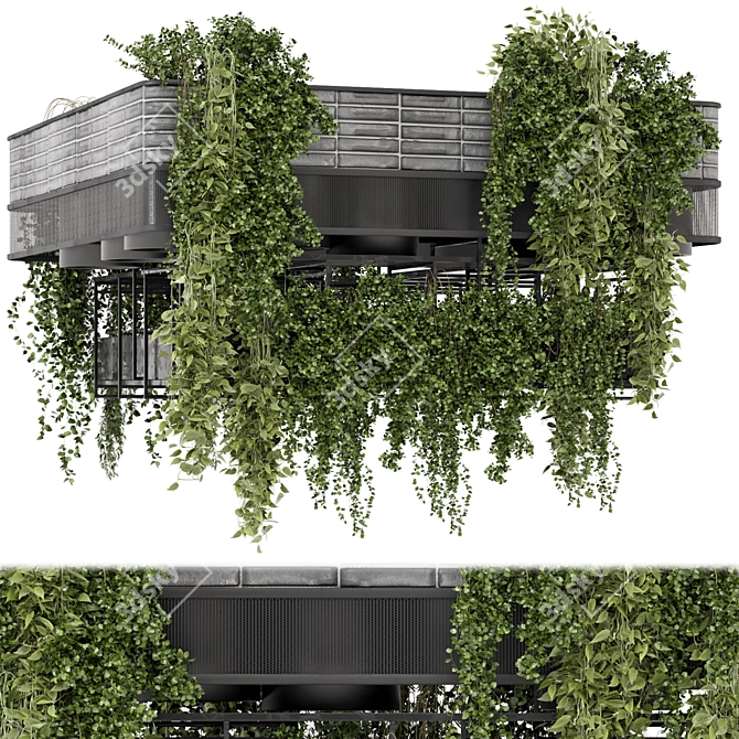 Metal Box Indoor Hanging Plants 3D model image 2