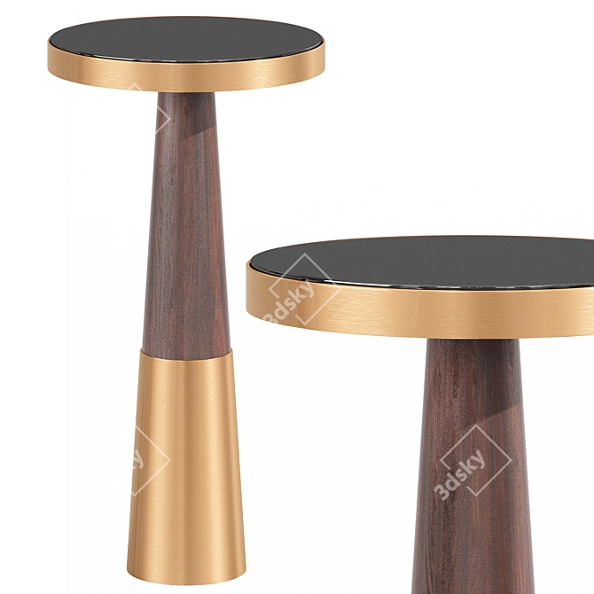 Modern Brass Espresso Drink Table 3D model image 1