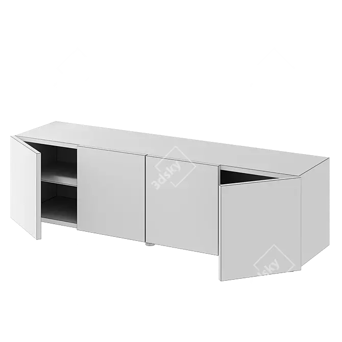 Sleek Quaderna 756 Highboard Shelf 3D model image 3