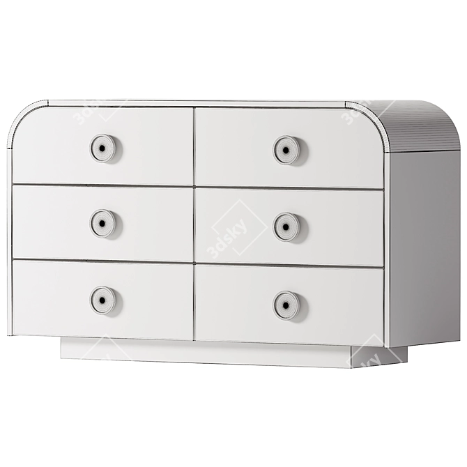 Chic Statement 6-Drawer Dresser 3D model image 2