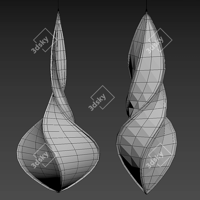 Sculptural Fabric Pendant Light 3D model image 4