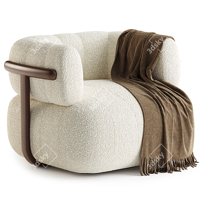 Sleek Altro Snow Swivel Chair 3D model image 1