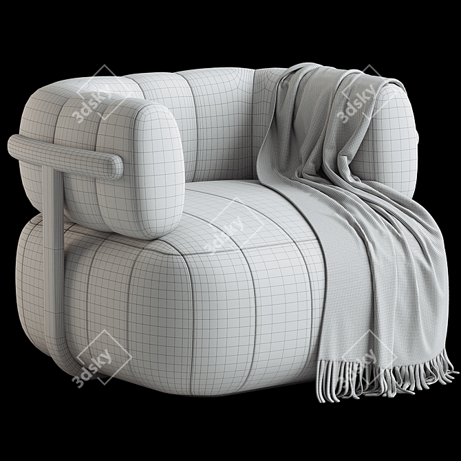 Sleek Altro Snow Swivel Chair 3D model image 4