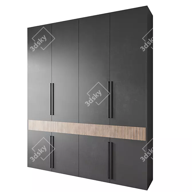 Modern 3D Wardrobe Model 3D model image 1