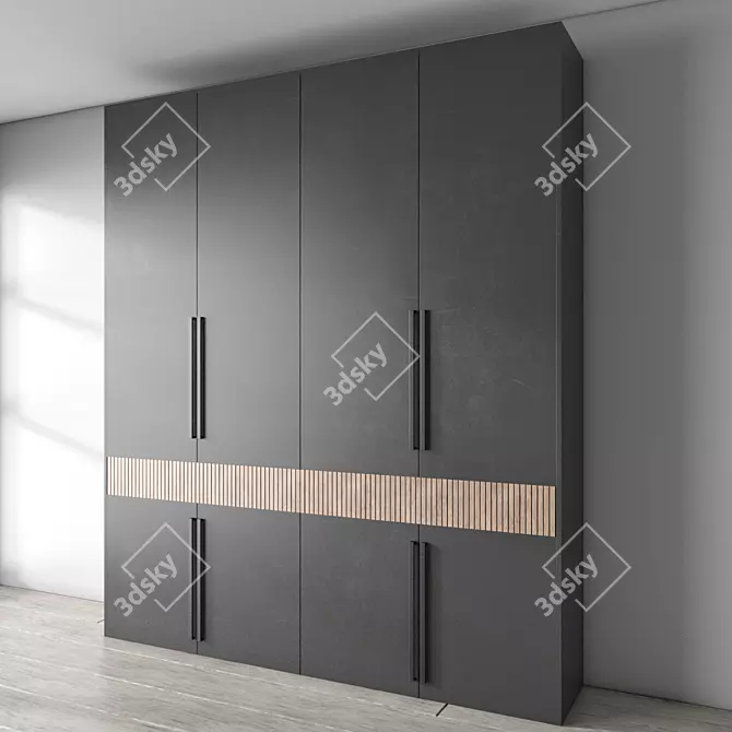 Modern 3D Wardrobe Model 3D model image 4