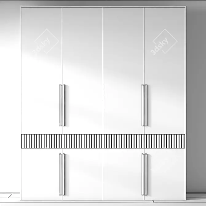 Modern 3D Wardrobe Model 3D model image 5