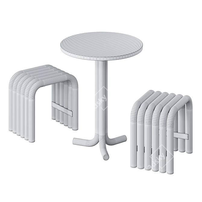 Modern Outdoor Table Set Nokk 3D model image 4