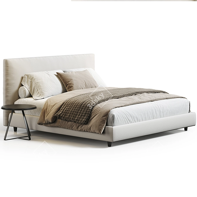 Modern 3D Ikea Dunvik Bed 3D model image 2