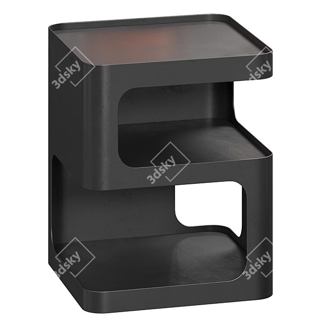 Minimalist Bedside Nightstand Set 3D model image 2