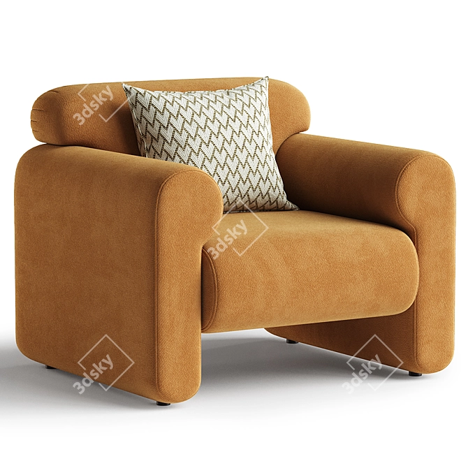 Elegant Gala Armchair in Corona 3D model image 1