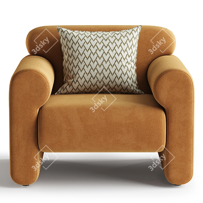 Elegant Gala Armchair in Corona 3D model image 2