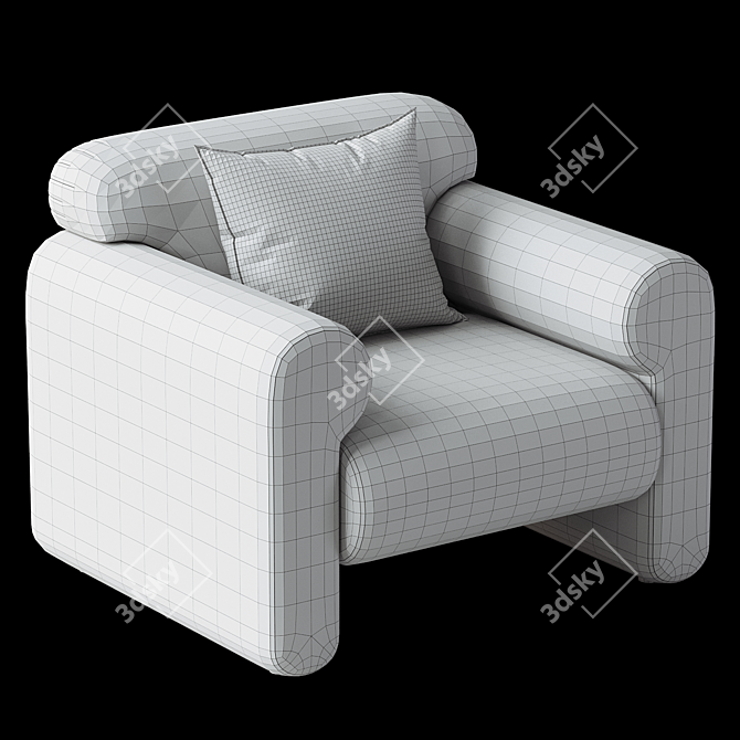 Elegant Gala Armchair in Corona 3D model image 4