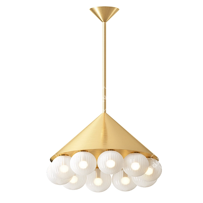 Textured Brass Pendant Lamps 3D model image 3