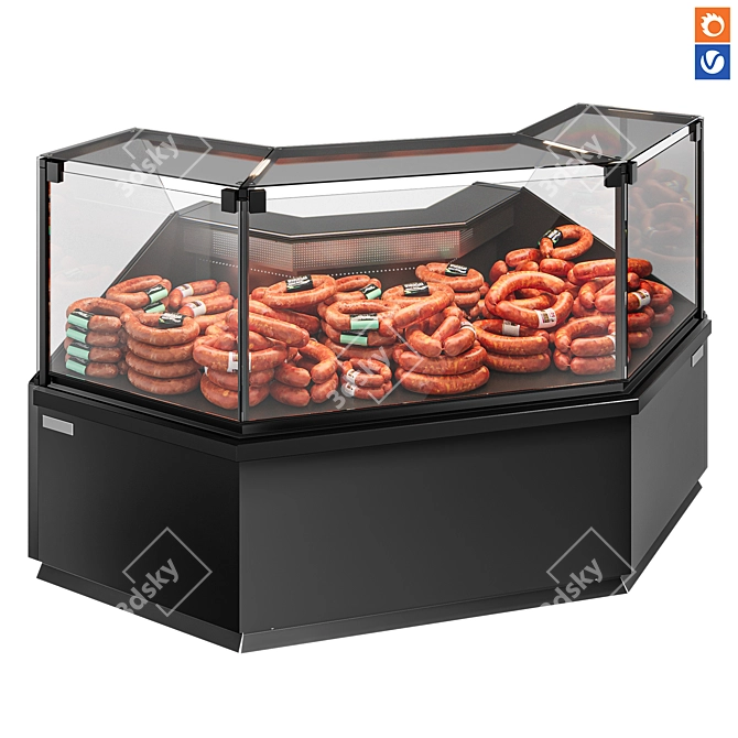 Glass Front Meat Coolers 3D model image 1