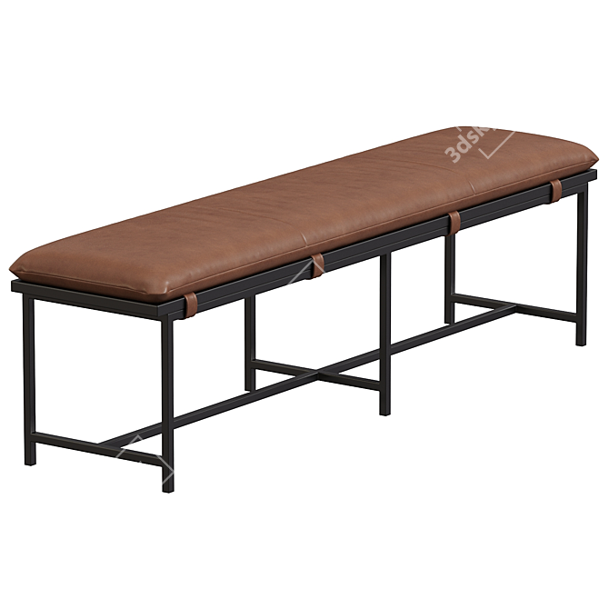 Elegant Zancor Bench Seat 3D model image 3