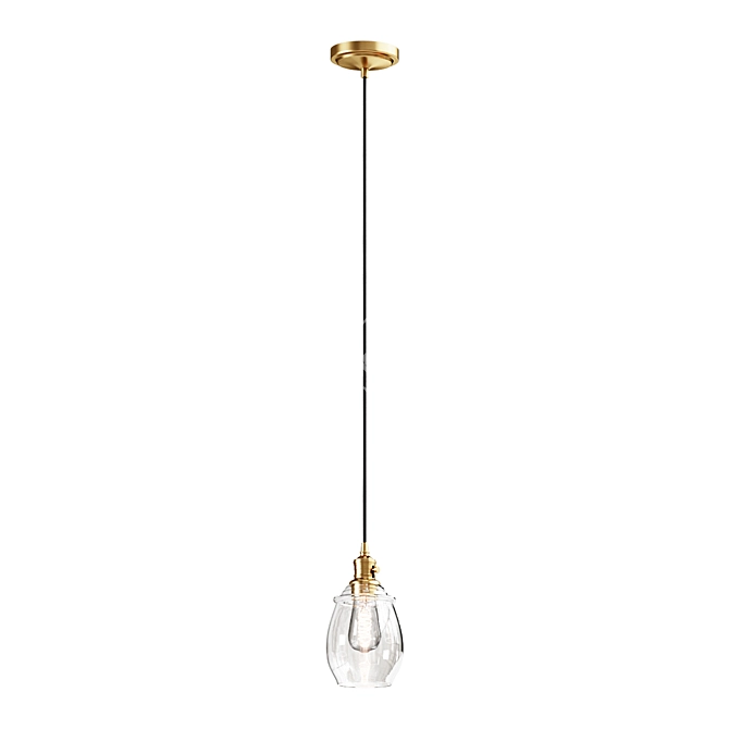 Petite Glass Cord Pendant Light 3D model image 1